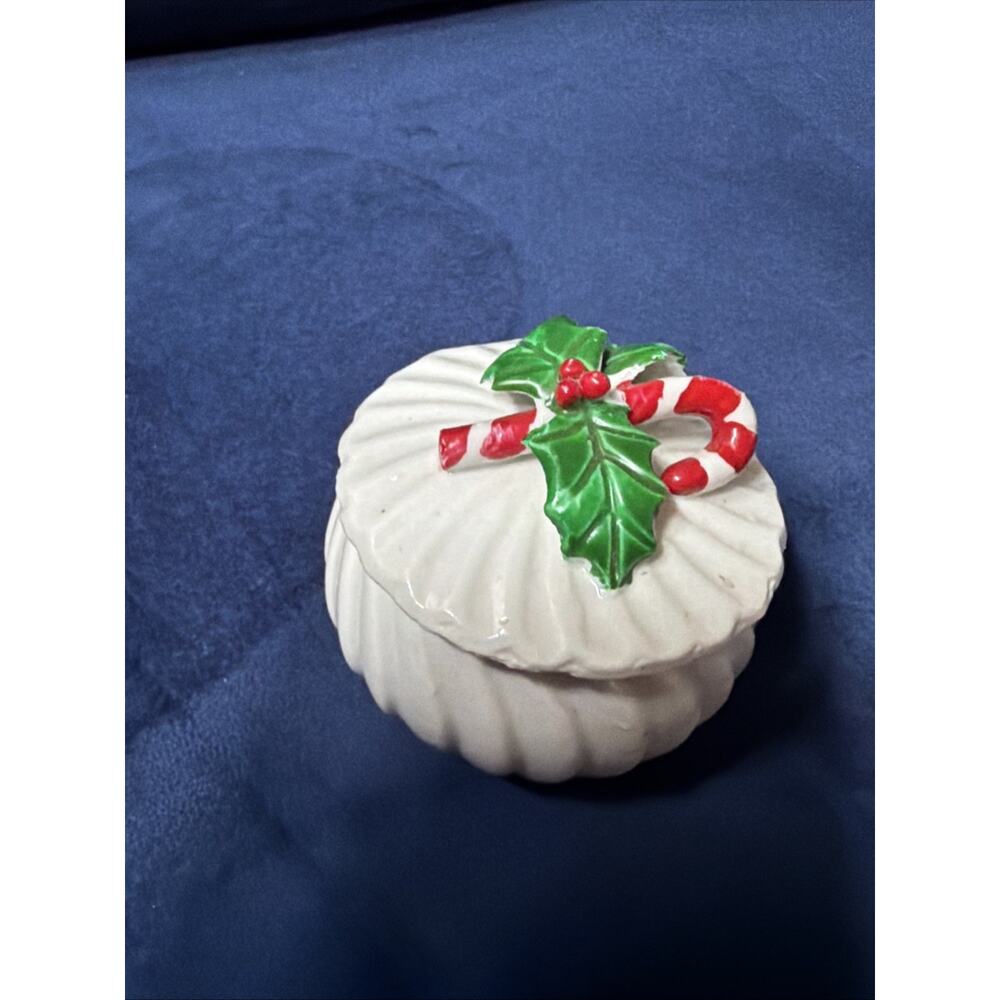 Candy Cane Candle Trinket Box Christmas